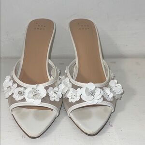 A New Day White Floral Embellished Mules